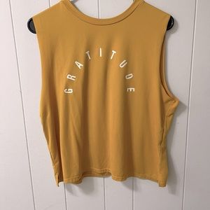 Lovers of Hyoumanity yellow gratitude crop top
